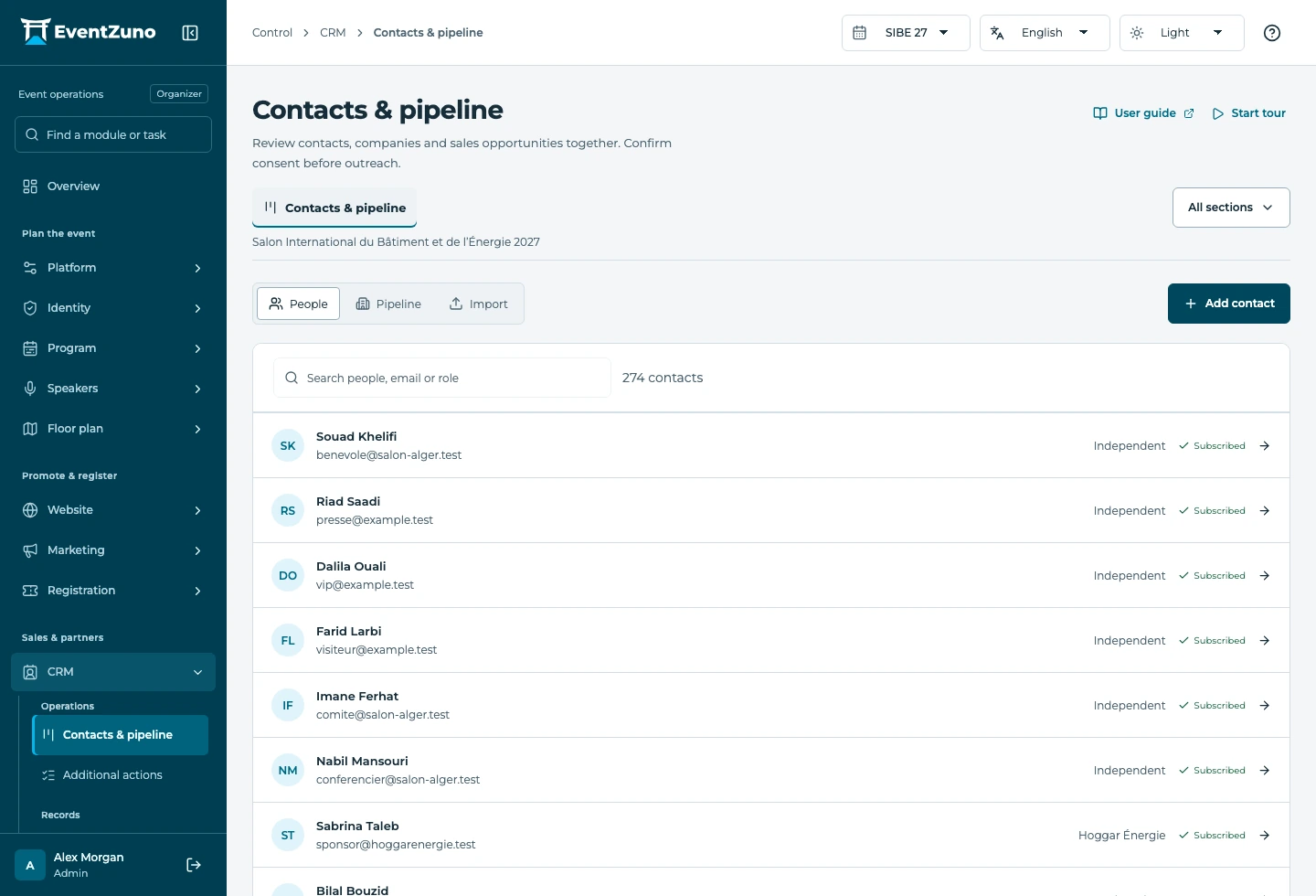 Inside EventZuno: CRM & sales