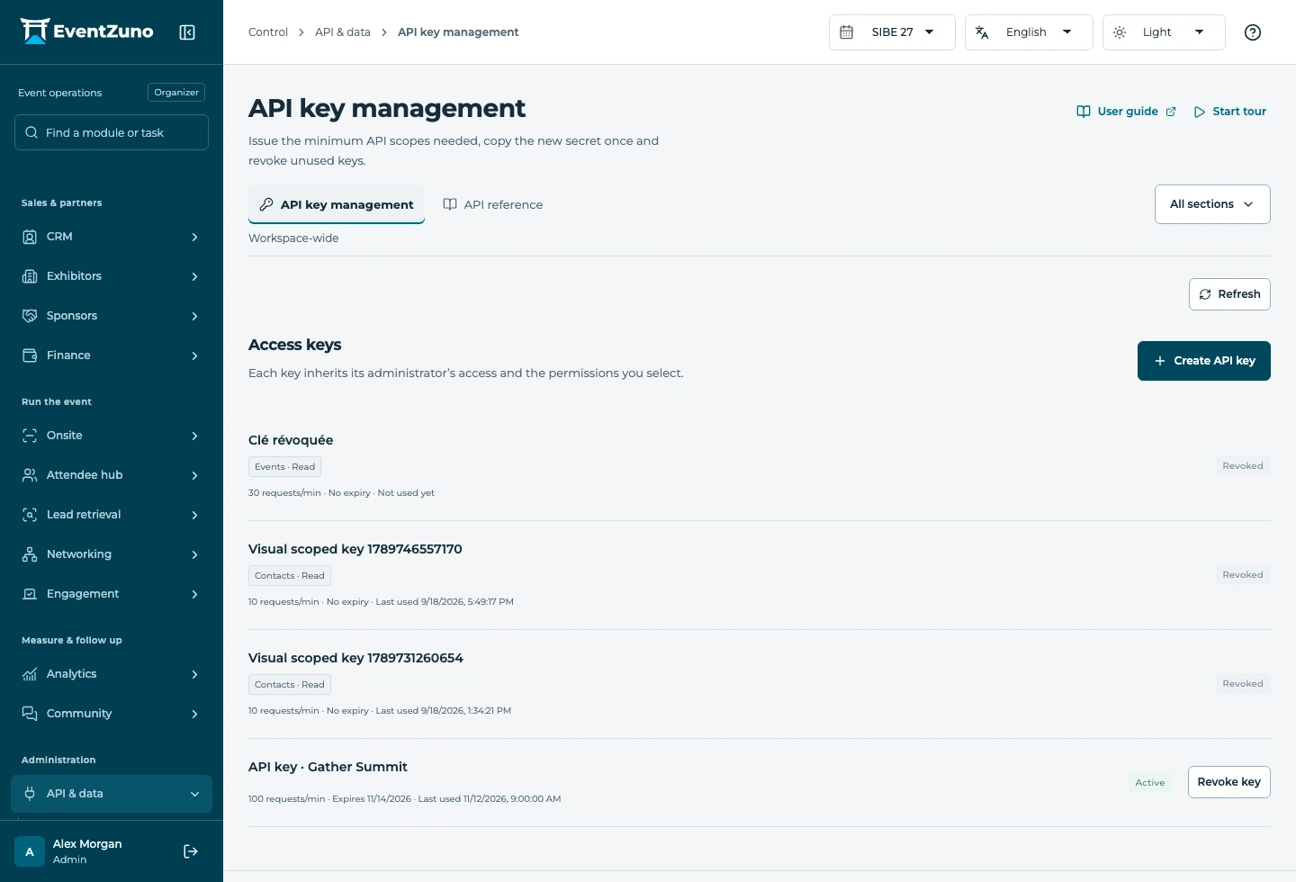 Inside EventZuno: API & connections
